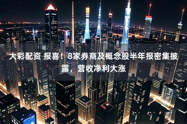大彩配资 报喜!8家券商及概念股半年报密集披露,营收净利大涨