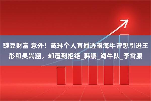 豌豆财富 意外！戴琳个人直播透露海牛曾想引进王彤和吴兴涵，却遭到拒绝_韩鹏_海牛队_李霄鹏